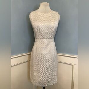 Pearl White Shimmer Sheath Dress by Banana Republic Sz 8